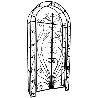 Garden Pleasure Rankbogen mit Tor 108 x 40 cm Braun