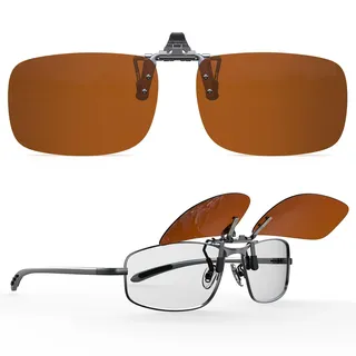Goiteia Polarisierte Sonnenbrille zum Aufklipsen über Korrekturbrillen | für Männer und Frauen - Einfaches Auf- und Absetzen mit einer Hand - Verbesserte Gläser ohne Blaulicht - 60*40mm