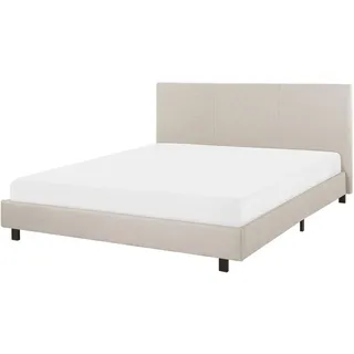 Beliani Polsterbett, Beige, Textil, 160x200 cm, Schlafzimmer, Betten, Polsterbetten