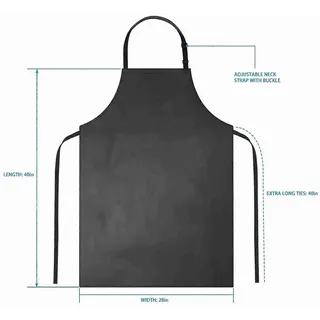 2 Stück Pvc-schürzen, Wasserdicht, Arbeitsschürzen Zum Geschirrspülen, Kochen, Gärtnern, Malen, Schwarz