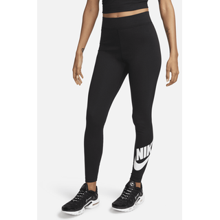 Nike Sportswear Classics Leggings mit hohem Bund und Grafik für Damen - Schwarz, XS (EU 32-34)