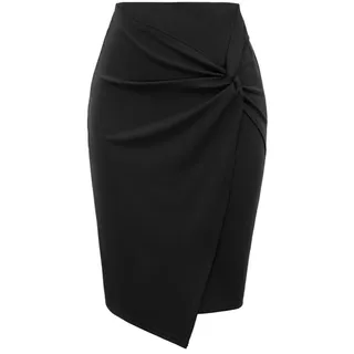 WQZYY&ASDCD Bleistiftrock Sommer Röcke Frauen Kleidung Einfarbig Asymmetrisch Wrap Front Stretch Bodycon Bleistiftrock Schlankes Knie Büro Dame
