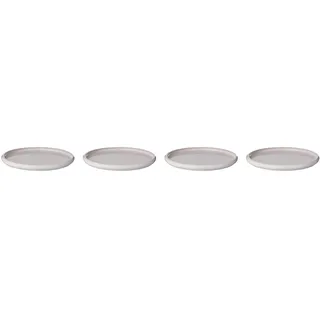 BUTLERS 4er-Set Essteller Steinzeug - BOOGY - spülmaschinenfest | Farbe Beige - ø 28 cm - Speiseteller für Hauptgerichte & Beilagen - Dinnerteller für Fleisch & Fisch - mattes Finish