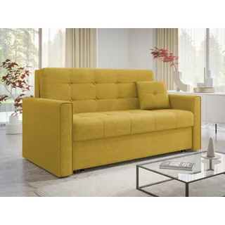 MIRJAN24 Schlafsofa Viva Lux III, mit Schlaffunktion und Bettkasten, 3 Sitzer, inkl. Kissen gelb