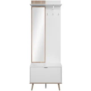 Finori Garderobe Göteborg 68 x 195 x 32 cm Weiß / Sonoma Eiche