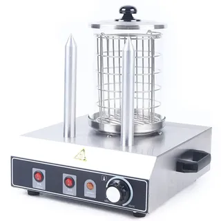 400W Hot Dog Maker | 220V Wurstwärmer+Broterwärmer | 2 Heizspieße | Edelstahl | Temperatur einstellbar