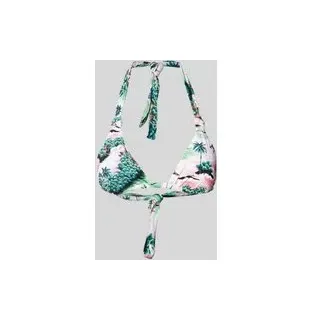 Bikini-Oberteil mit Allover-Print, Offwhite, XS