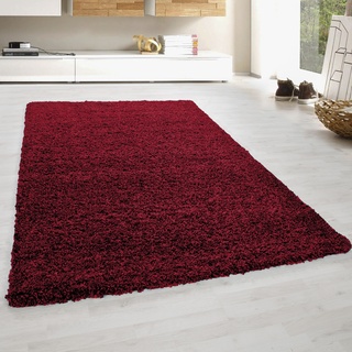 Hochflor-Teppich BRUNO BANANI "Shaggy Soft" Teppiche Gr. B/L: 240 cm x 320 cm, 30 mm, 1 St., rot (crimson) Esszimmerteppiche gewebt, Uni Farben, besonders weich und kuschelig