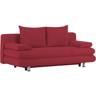 Schlafsofa GUTMANN FACTORY, rot (kirschrot), B:196cm H:74cm T:90cm, 100% Polyester, Sofas, Schlafsofa