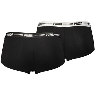 PUMA Damen Mini Shorts - Iconic, Soft Cotton Modal Stretch, Vorteilspack Schwarz XS 4er Pack (2x2P)