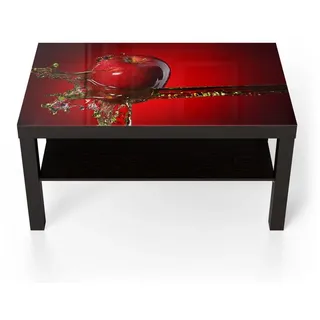 DEQORI Couchtisch 'Flüssigkeit trifft Apfel', Glas Beistelltisch Glastisch modern rot|schwarz