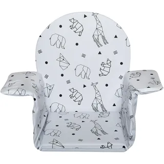 Schardt - Sitzverkleinerer Origami Black - Für Baby Hochstuhl - Sitzkissen für Kinder - Mit Komfortablen Armlehnen - Geeignet für Hochstuhl X-TRA - Abwaschbare Sitzauflage - Rückseite Weiß Foliert