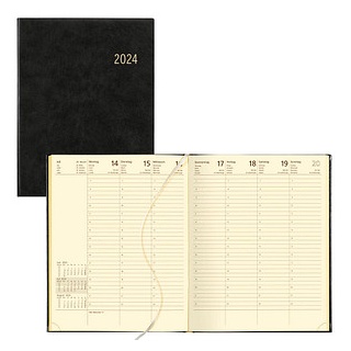 ZETTLER KALENDER Buchkalender Wochenbuch 2024 anthrazit