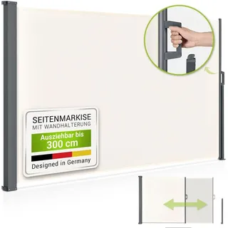 Juskys Seitenmarkise Dubai 160 x 300 cm Beige