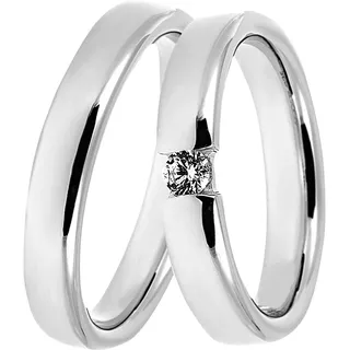 Trauring DOOSTI "Schmuck Geschenk Silber 925 Trauring Ehering Partnerring LIEBE" Gr. 62, silber (silberfarben), Fingerringe, Damen, 62, ohne Zirkonia, Silber 925 (Sterlingsilber), 4mm, Trauring, Made in Germany - wahlweise mit oder ohne Zirkonia
