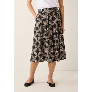 More & More Bleistiftrock Damen Beige/Schwarz Bedruckt 40