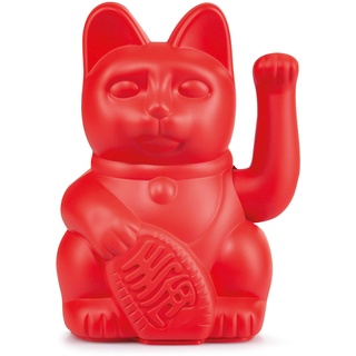 DONKEY Products - Lucky Cat Red - rote Winkekatze | Japanische Deko-Katze in stylischem matt-Farbton 15cm hoch