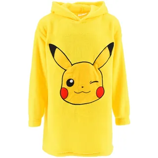 Pokemon Pikachu Kapuzenpullover, Oversized, Gelb, Mit Ohren und Kapuze, Kuschlig Warm, für Junge und Mädchen - 98-110