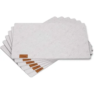 Hoffmann 6er Set Tischsets abwaschbar I Platzsets abwischbar Filz I Tischset Grau 45x30 cm I 6 mm Dick I Placemats I Tischuntersetzer (Hellgrau)