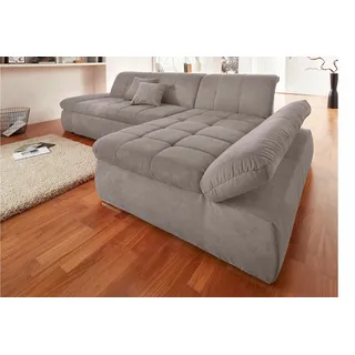 DOMO collection Eckcouch Mikrofaser 3-Sitzer Braun