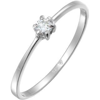 DIAMORE Ring Damen Verlobung mit Diamant (0.10 ct.) aus 585 Weißgold Solitär