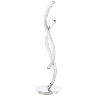 Casa Padrino Luxus LED Tischleuchte Silber Ø 15 x H. 50 cm - Designer Tischlampe
