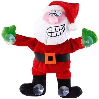 Singender & tanzender Weihnachtsmann mit Saugnäpfen & Geräusch-Sensor