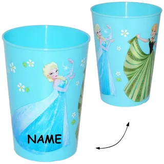 alles-meine.de GmbH 1 Stück Trinkbecher/Becher - Frozen - die Eiskönigin - BLAU - 280 ml - incl. Name - auch als Zahnputzbecher/Malbecher - Küche Essen Kind - völlig un..