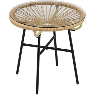 Outsunny Beistelltisch Ø 50 x 52 cm Beige