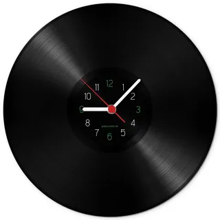 GRAVURZEILE DIE Schallplattenuhr das Original Upcycling Design Wand-Deko Vintage Wand-Dekoration Retro-Uhr Vinyl-Uhr Made in Germany