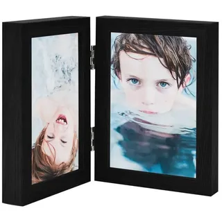 vidaXL Zweifach-Bilderrahmen Collage Schwarz 13x18 cm 2er Set