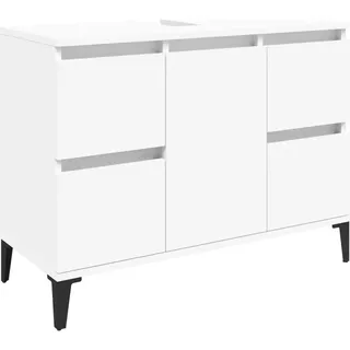 vidaXL Waschbeckenunterschrank Weiß 80x33x60 cm Holzwerkstoff