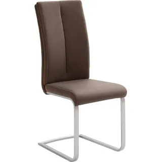 Novel Schwingstuhl, Braun, Edelstahl, Metall, Textil, Flachrohr, C-Form, 42x104x61 cm, Stoffauswahl, Typenauswahl, Esszimmer, Stühle, Esszimmerstühle, Schwingstühle