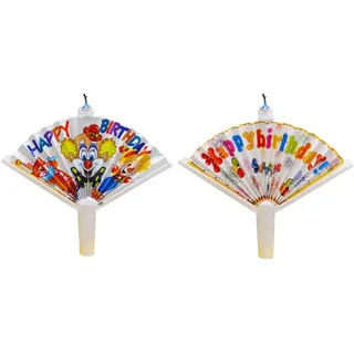 Neuheit Fan Geburtstagskerze | 2-PACK Fächerförmige Überraschungskerze | Magische Kerzen Zum Erneuten Anzünden Für Kinder | Automatisch Aufklappbare Fächer Geburtstags Wunschkerzen Für Kuchen