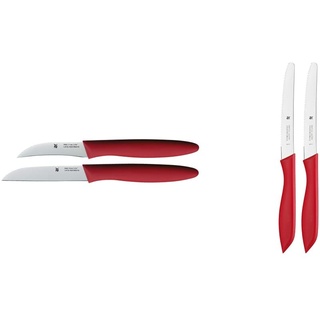 WMF Messerset 2-teilig Schälmesser Gemüsemesser Spezialklingenstahl Griffe aus Kunststoff rot & Vespermesser 2-teilig Rot Spezialklingenstahl Handwäsche