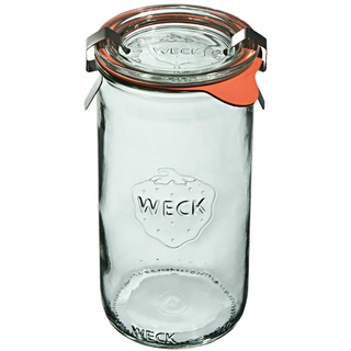 Weck Zylinderglas 340 ml 6 Stück | Glas mit Deckel, Dichtung und 2 Verschlüssen | Zur Konservierung, Säften, luftdichter Aufbewahrung von trockenen Zutaten