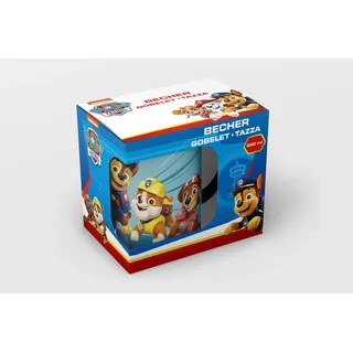 PAW PATROL Keramik-Tasse im Geschenkkarton, 230 ml, blau, Zylindrisch, Wiederverwendbar, Mikrowellen- und Spülmaschinengeeignet