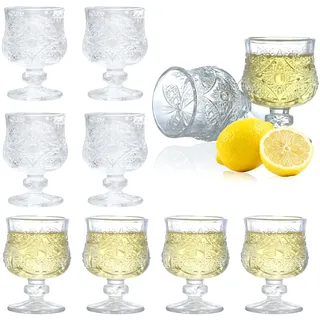 Cordial Gläser, 50 ml, Schnapsgläser-Set, mit Stiel, für Tequila, Sherry, 8 Stück