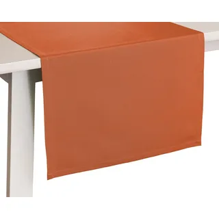 PICHLER Tischläufer Rips uni, gerippt Tischläufer 1er Set 150 x 50 cm COMO Rechteck terra (1-tlg, 1 Stück) rot