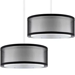Weewooday 2 Stück Doppelschichtiger Lampenschirm 30 cm Moderner Lampenschirm für Tischlampe Deckenleuchten Kronleuchter Stehlampe aus Gaze für Wohnzimmer, Schlafzimmer, Flure(Schwarz)