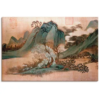 Wandbild »Weiße Wolken und grüne Berge«, Asien, (1 St.), als Leinwandbild, Poster in verschied. Größen, 47783025-0 naturfarben B/H: 60 cm x 40 cm