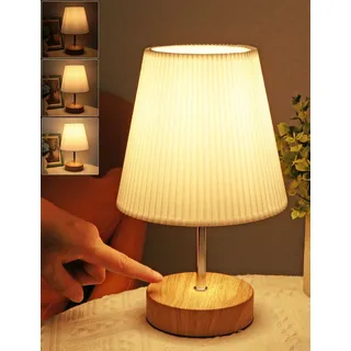 hslighting Nachttischlampe Touch Dimmbar, HSLighting Tischlampe Touch Dimmbare Glühbirne 3 Helligkeitsstufen Einstellbar Schreibtischlampe Minimalistische Tischleuchte für Nachttisch Schlafzimmer Lesen Wohnzimme