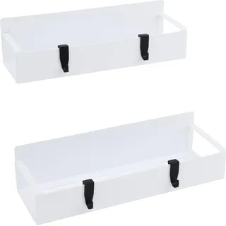 2PCS Magnetisches Gewürzregal für Kühlschrank Starkes magnetisches Regal mit 4 abnehmbaren Haken für Gewürze Gläser Flasche Kühlschrank Orga... - Weiß