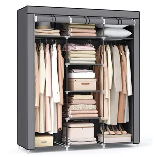 Songmics Kleiderschrank 175 x 150 x 45 cm Grau