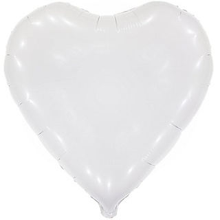 Folienballon "Herz", weiß, 61 cm Ø
