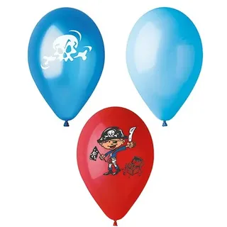 Papstar 72 Luftballons Ø 29 cm farbig sortiert `Pirates` Piraten