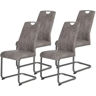 Hela Freischwinger CHRISTINA Mikrofaser vintage grau 4er Set