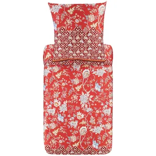 Bassetti Vicenza Bettwäsche + 1 Kissenhülle aus 100% Baumwollsatin in der Farbe Rot R1, Maße: 135x200 + 1 K 80x80 cm - 9325831