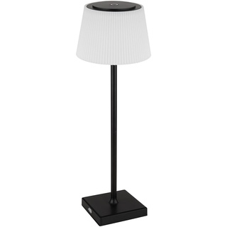Tischleuchte Außen Tischlampe weiß schwarz LED Touchdimmer Akku dimmbar Gartenleuchte USB, warmweiß-kaltweiß, DxH 13,1x38 cm