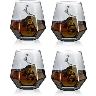 Whiskygläser Diamond Scotchglas Tumbler 300ml Bourbon Rum Rauchgrau 4